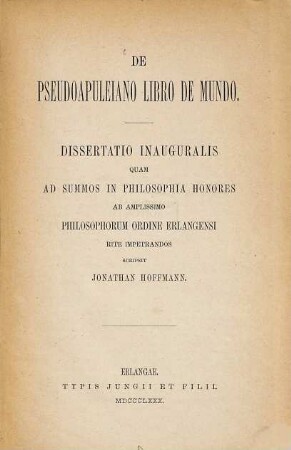 De Pseudoapuleiano libro de mundo