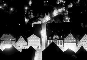 Heidenheim: Blick vom Schloss auf die nächtliche Stadt
