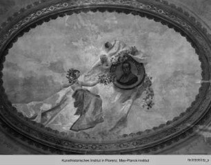 Huldigung vor dem Porträt von George Stephenson