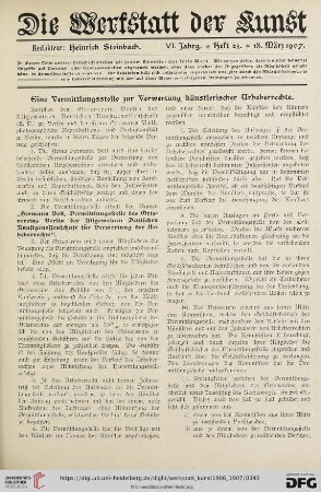 Eine Vermittlungsstelle zur Verwertung künstlerischer Urheberrechte