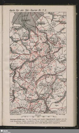 Karte für die Ski-Touren Nr. 1-3