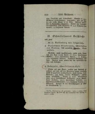 II. Schwefelsaures Geschlecht.