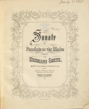 Sonate : für Pianoforte zu vier Händen ; Op. 17 (N.o IV der nachgelassenen Werke)