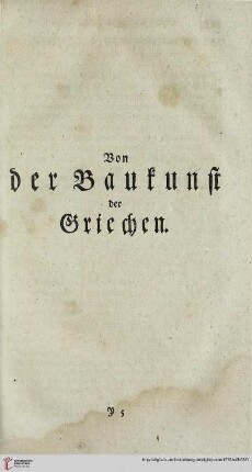 Von der Baukunst der Griechen