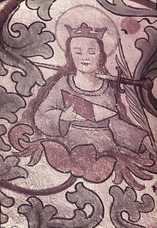 Rankenwerk mit Halbfiguren von Heiligen