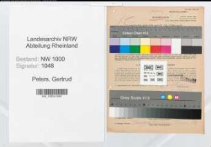 Entnazifizierung Gertrud Peters, geb. 15.10.1905 (Kuechenhilfe)