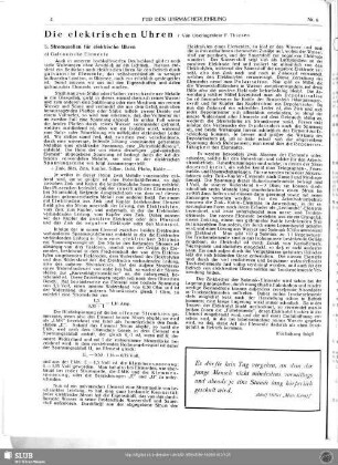 Die elektrischen Uhren (5.)
