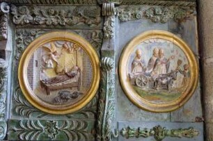 Frankreich. Bretagne. Finistere. Locronon. Eglise Saint Ronan. Holz Relief