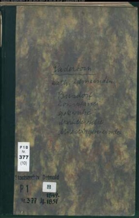 Kirchenbuchduplikat der katholischen Gemeinden in Paderborn, Kreis Paderborn (GHT 1849-1851) (Gemeinde: Katholische Gemeinden Paderborn )