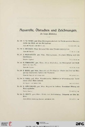 Aquarelle, Ölstudien und Zeichnungen (Nr. 289-312)