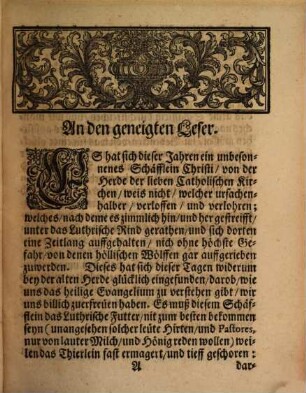 Ovicula ex lutheranismo ad ecclesiam dei redux