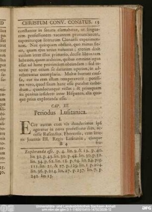 Cap. III. Periodus Lusitanica.