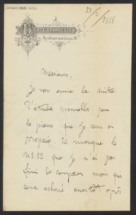 Brief an B. Schott's Söhne : 23.02.1888