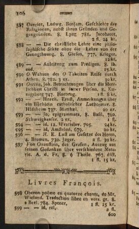 106-130, Livres Francois.