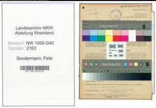 Entnazifizierung Felix Sondermann , geb. 02.10.1913 (Friseur)
