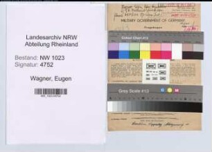 Entnazifizierung Eugen Wagner , geb. 05.03.1893 (Kaufm.Angest.)