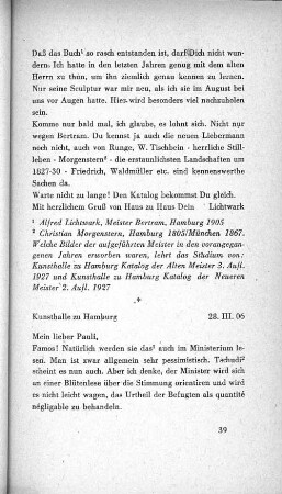 Kunsthalle zu Hamburg 28. III. 06
