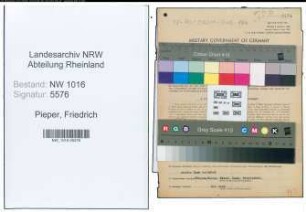 Entnazifizierung Friedrich Pieper , geb. 03.05.1909 (Landwirt)
