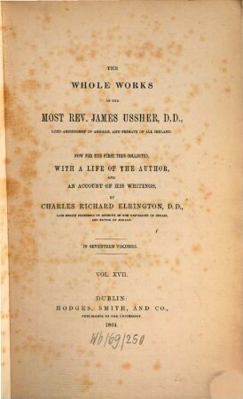 The whole works of the most rev. James Ussher. 17