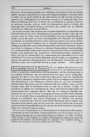 Das geistige Leben in Bremen