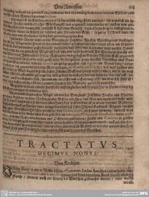 Tractatus Decimus Nonus. Von Krebsen.