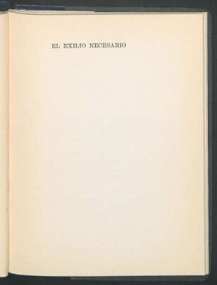 El exilio necesario