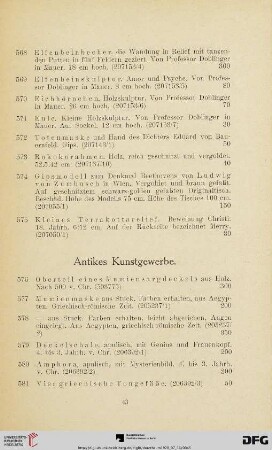 Antikes Kunstgewerbe (Nr. 576-593)