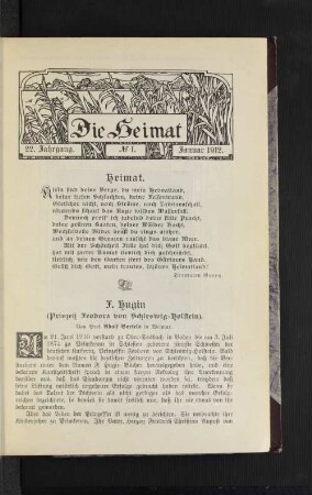 No. 1 Januar 1912.
