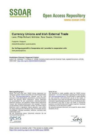 Currency Unions and Irish External Trade