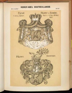 Taf. 60. Fürst Palffy- v. Erdöd. - Palffy Stammwppn.