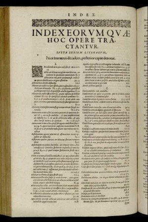 Index Eorumquæ Hoc Opere Tractantur.