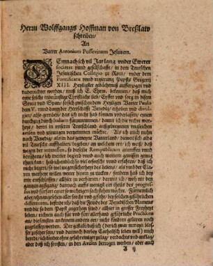 Catholisch Bedencken, Warnung und Kurtzer Bericht der Differentz zwischen der Großmächtigen Herrschafft Venedig und dann dem Babst Paulo V., Darinnen des Bapsts und der Jesuiter Practicken ... offenbart wird