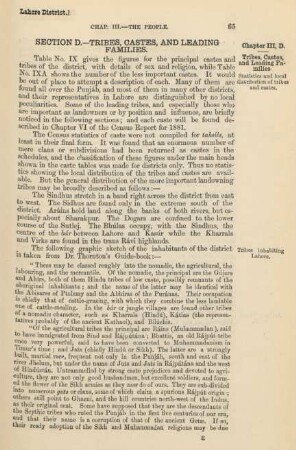 Section D. - Tribes, castes, and leading families