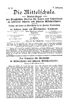 Der Lehrplan für Geschichte in Mittelschulen und höhere Mädchenschulen