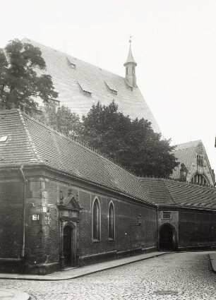 Freiberg, Kreuzgang : Freiberg. Kreuzgang und Dom. Ansicht von Süden