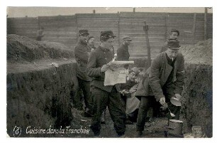 Bilder aus dem Kriegsgefangenenlager Amberg: Nr. 8: Cuisine dans la Tranchée