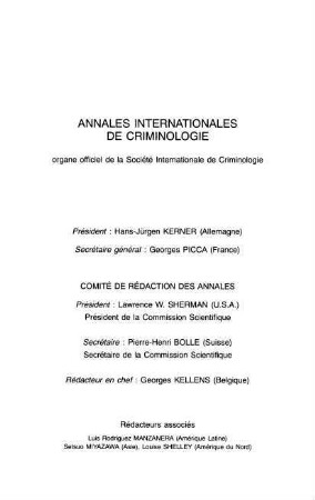 Annales internationales de criminologie