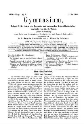 Eine Schülerfahrt : (Schluß statt Fortsetzung)