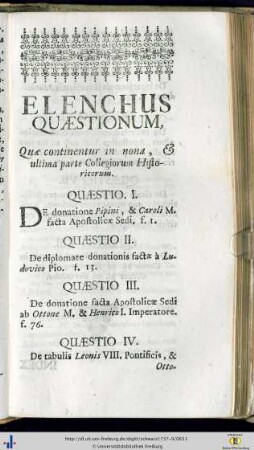 Elenchus Quaestionum.