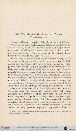 VI. the Classical Greek and the tibetan Thunderweapon