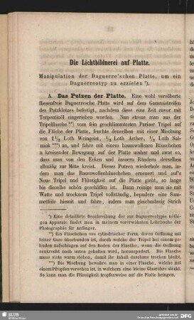 A. Das Putzen der Platte