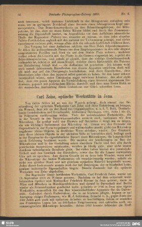 Carl Zeiss, optische Werkstätte in Jena