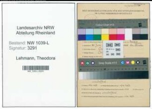Entnazifizierung Theodora Lehmann , geb. 20.06.1893 (Lehrerin)