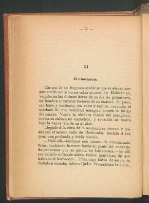 XI El romance.