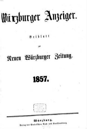 Würzburger Anzeiger, 1857