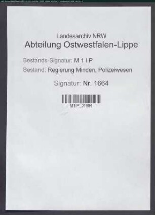 Polizeiverordnungen des Kreises Warburg