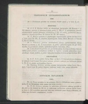 Professorum Extraordinariorum.