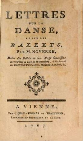 Lettres Sur La Danse, Et Sur Les Ballets