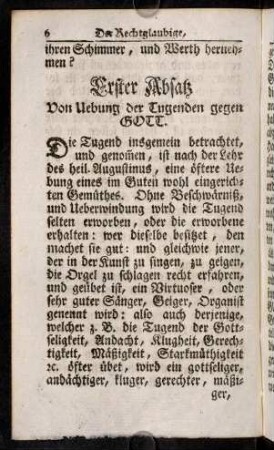 6-20, Von Uebung der Tugenden gegen Gott.-Erste Lehr.