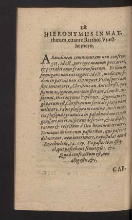 Hieronymus in matthaeum, citante Barthol. Vuesthemero.